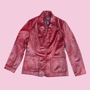 Gap Vintage Red Leather Jacket
